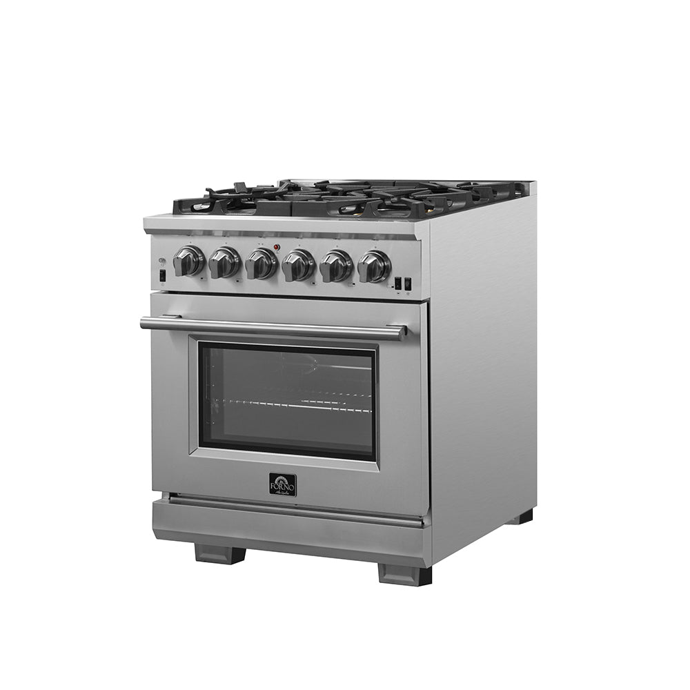 FORNO Capriasca 30″ 4.32 cu. ft. Gas Range with 5 Italian Burners in Stainless Steel, FFSGS6260-30