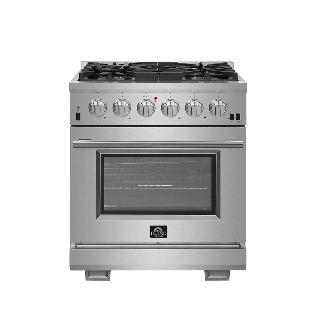 FORNO Capriasca 30″ 4.32 cu. ft. Gas Range with 5 Italian Burners in Stainless Steel, FFSGS6260-30