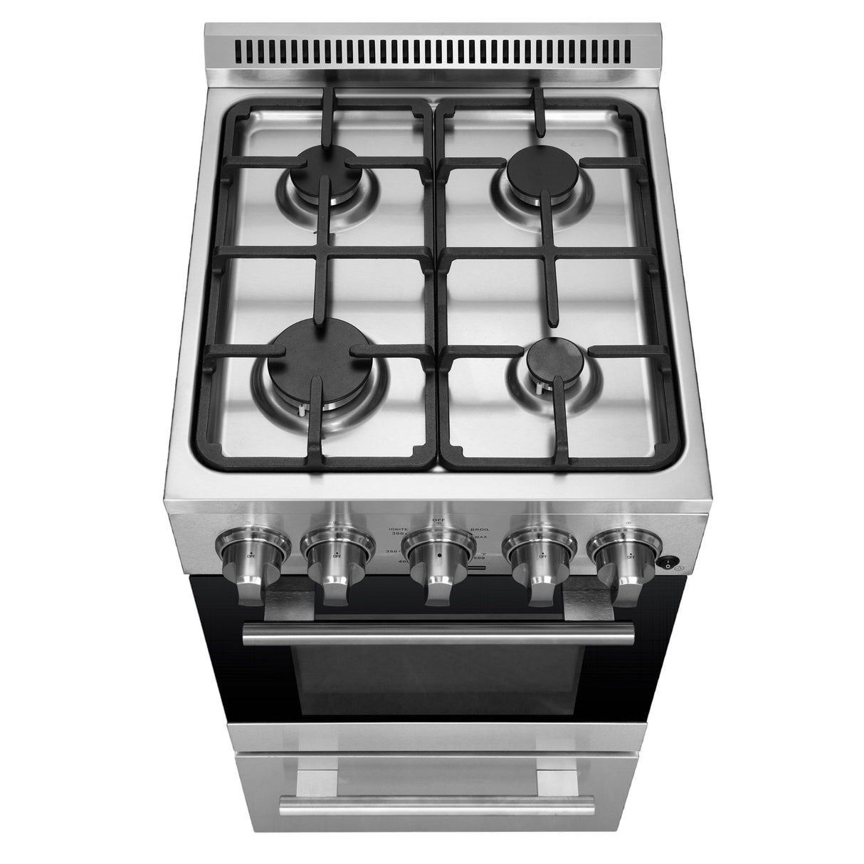 FORNO Lamazze 20" 2.05 cu. ft. Freestanding Gas Range with 4 Sealed Burners in Stainless Steel, FFSGS6265-20