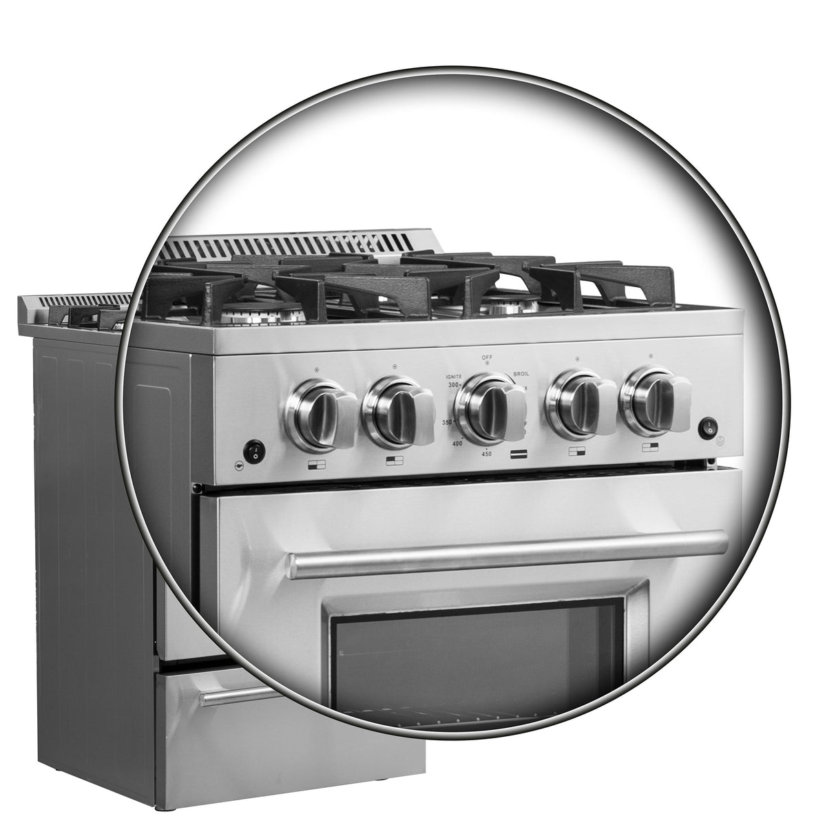 FORNO Breno 24" 2.3 cu. ft. Freestanding Gas Range with 4 Sealed Burners in Stainless Steel, FFSGS6272-24