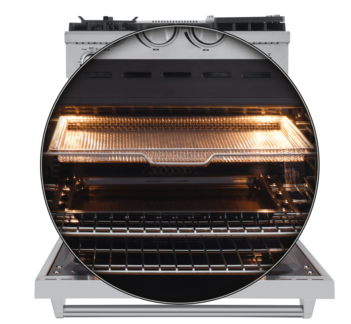 FORNO Lazio 30" 4.3 cu. ft. Gas Range with 5 Sealed Burners, Air Fryer and Griddle, FFSGS6276-30