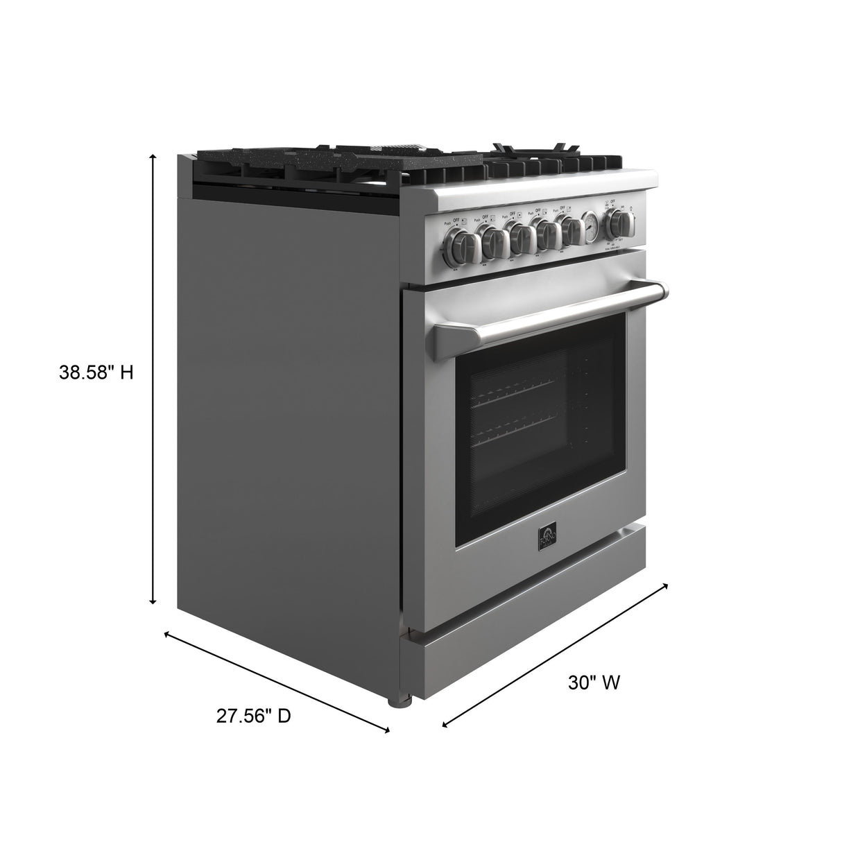 FORNO Lazio 30" 4.3 cu. ft. Gas Range with 5 Sealed Burners, Air Fryer and Griddle, FFSGS6276-30
