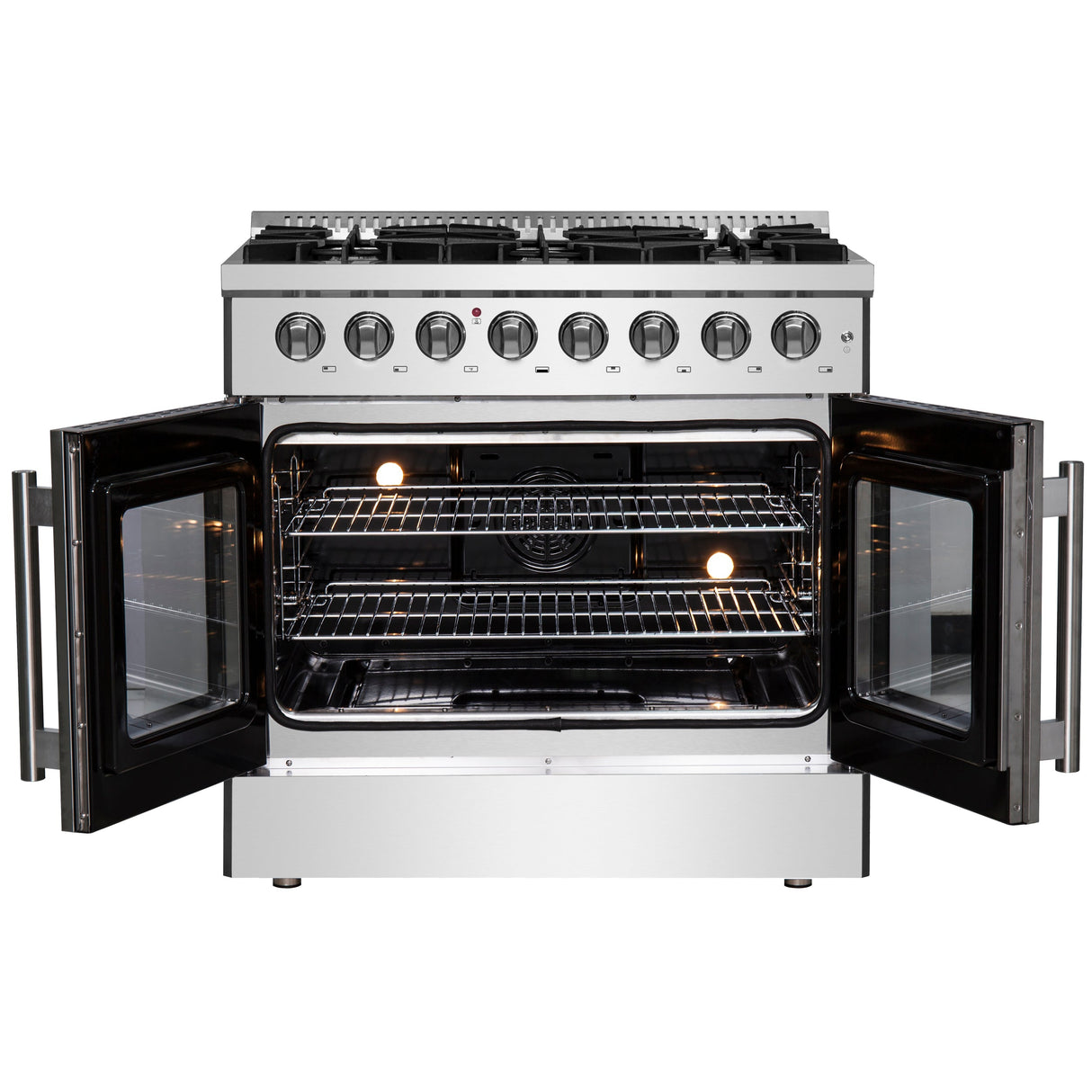 FORNO Galiano 36" 5.36 cu. ft. Dual Fuel Range with French Door in Stainless Steel, FFSGS6356-36