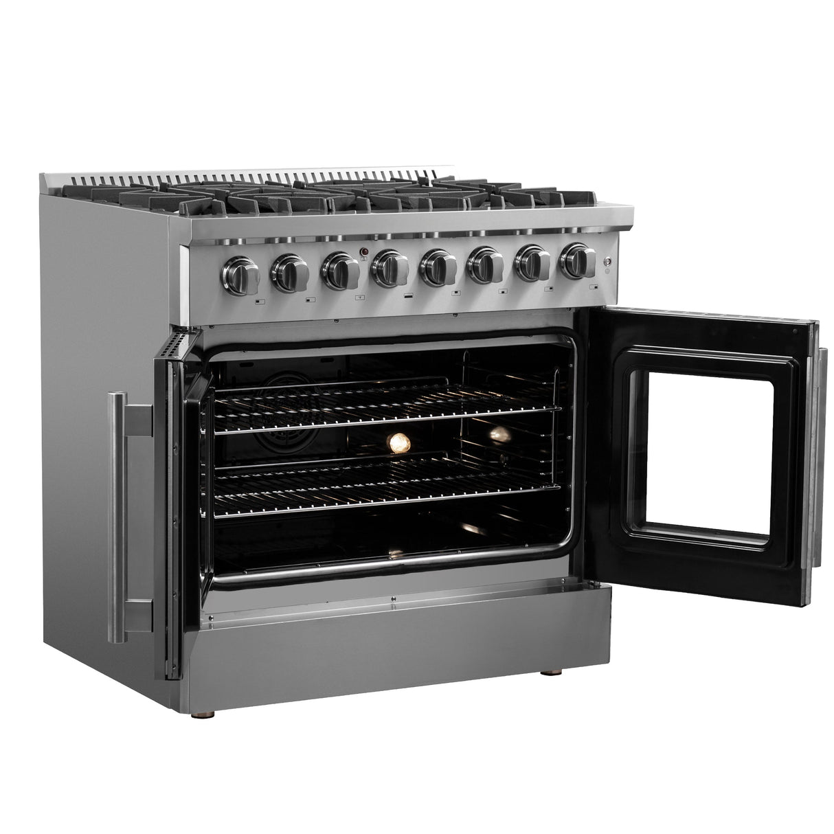 FORNO Galiano 36" 5.36 cu. ft. Dual Fuel Range with French Door in Stainless Steel, FFSGS6356-36