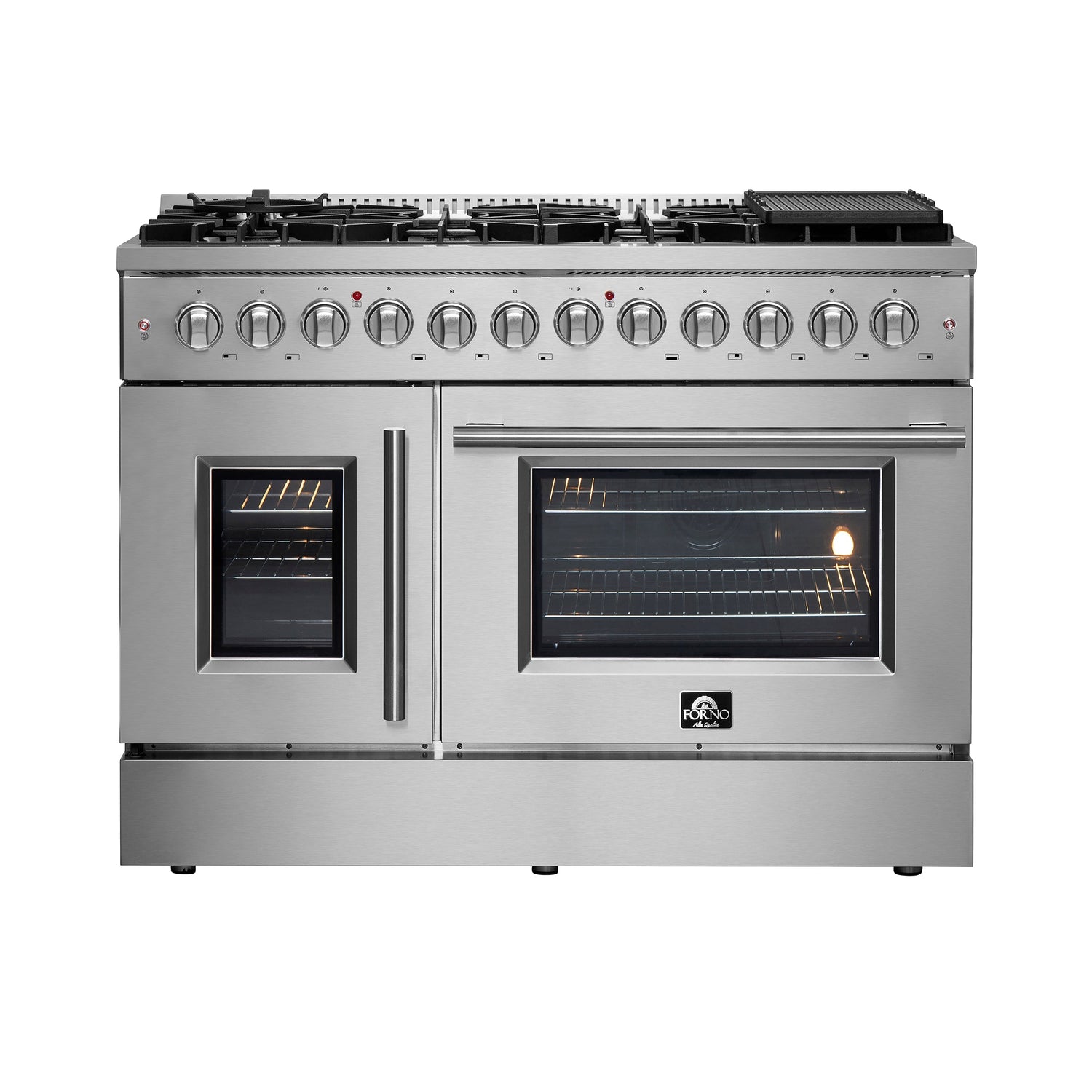 FORNO Galiano 48" 6.58 cu. ft. Dual Fuel Range with French Door in Stainless Steel, FFSGS6356-48