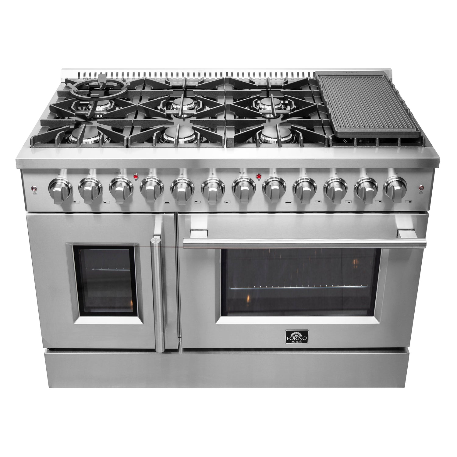 FORNO Galiano 48" 6.58 cu. ft. Dual Fuel Range with French Door in Stainless Steel, FFSGS6356-48