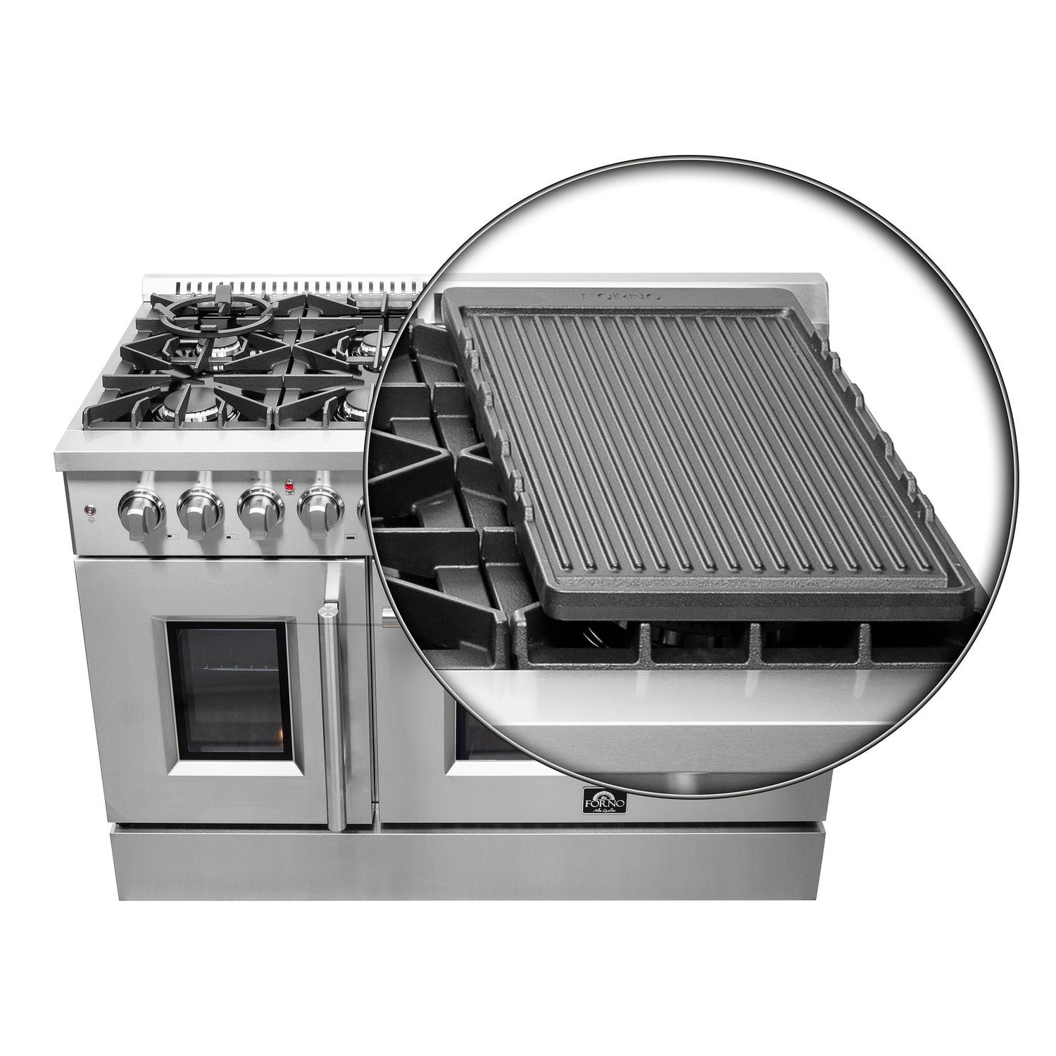 FORNO Galiano 48" 6.58 cu. ft. Dual Fuel Range with French Door in Stainless Steel, FFSGS6356-48