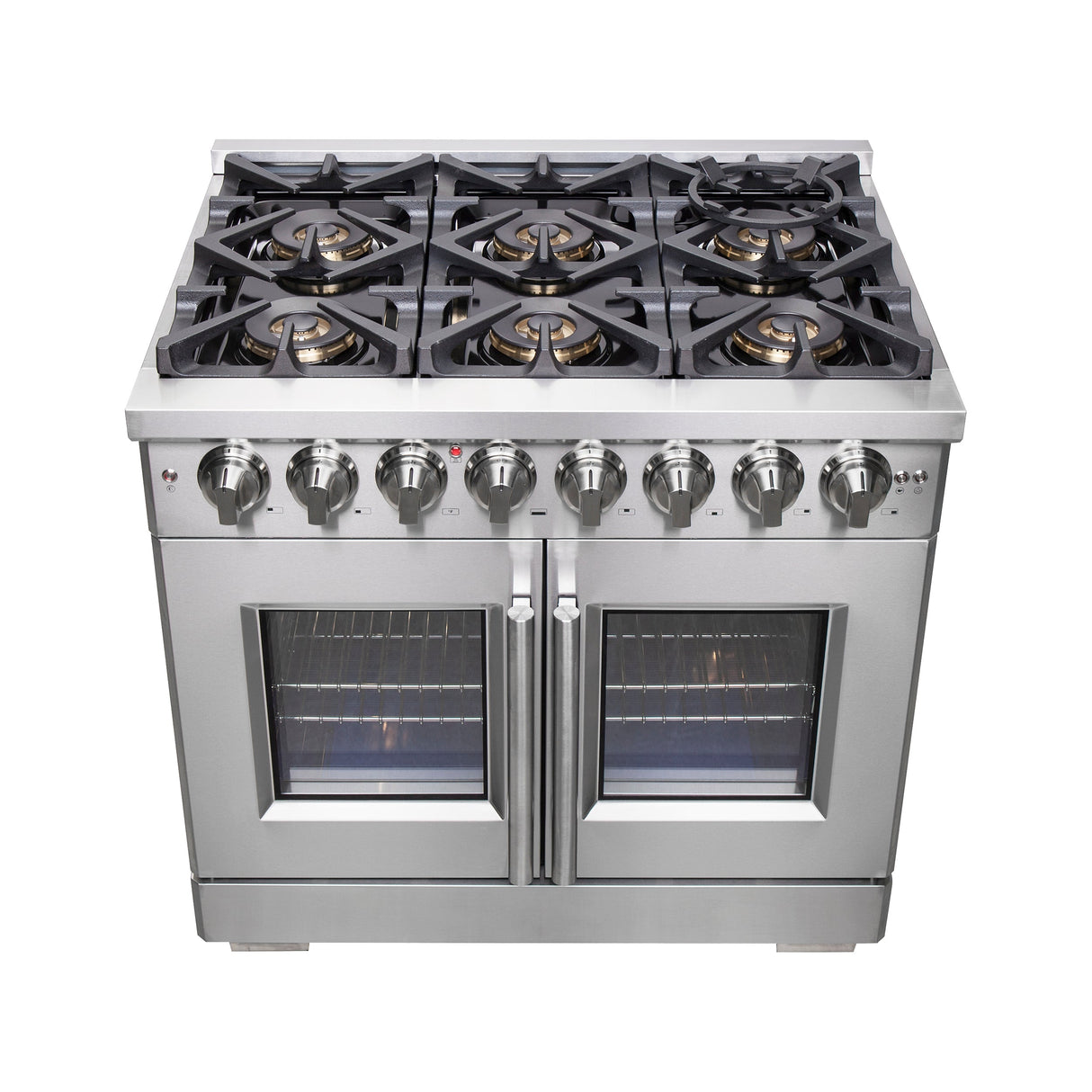 FORNO Capriasca 36" 5.36 cu. ft. Dual Fuel Range with French Door and 6 Sealed Burners, FFSGS6387-36