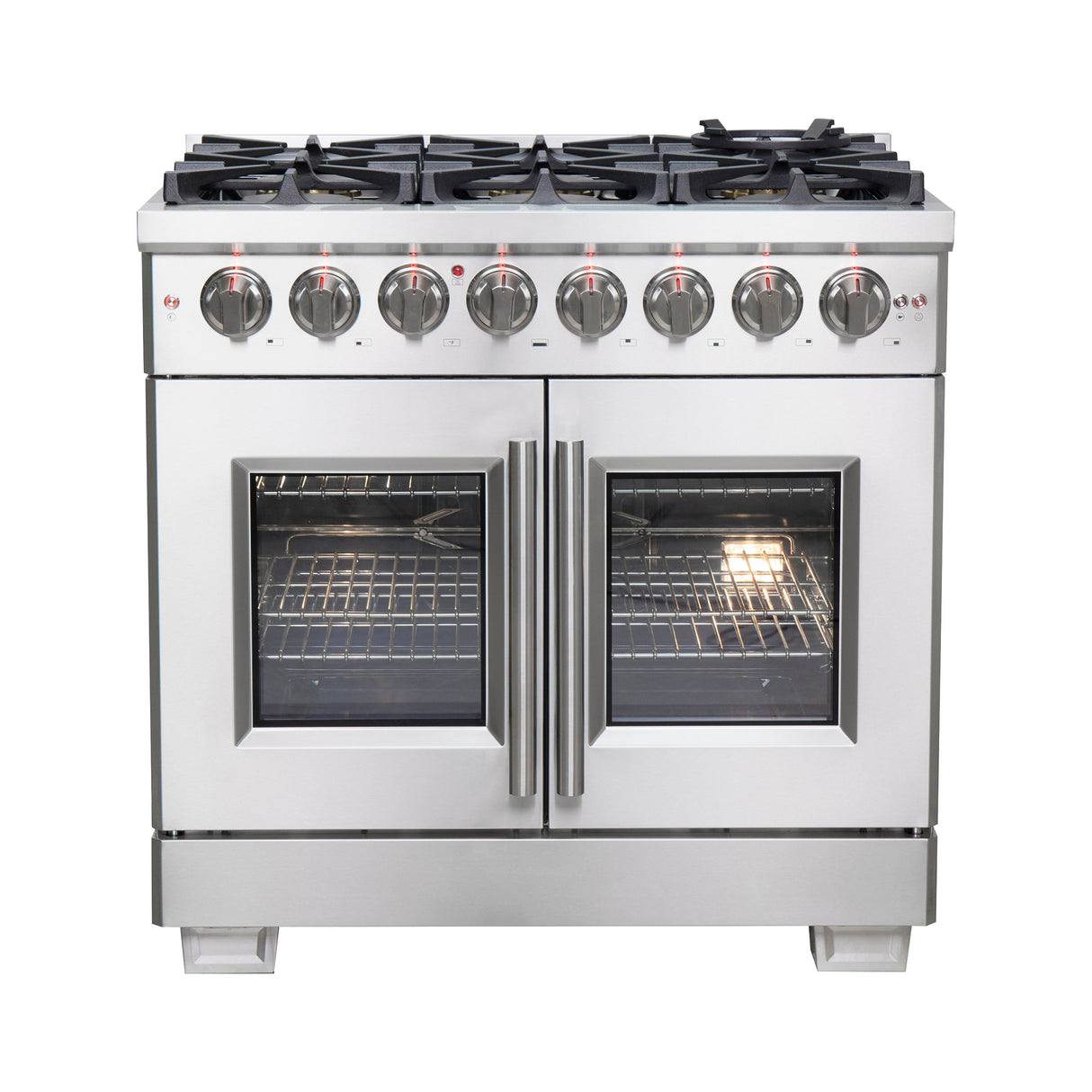 FORNO Capriasca 36" 5.36 cu. ft. Dual Fuel Range with French Door and 6 Sealed Burners, FFSGS6387-36