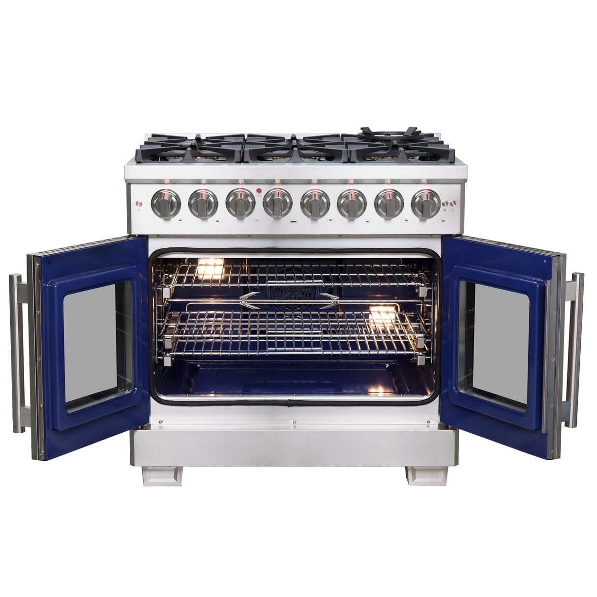 FORNO Capriasca 36" 5.36 cu. ft. Dual Fuel Range with French Door and 6 Sealed Burners, FFSGS6387-36