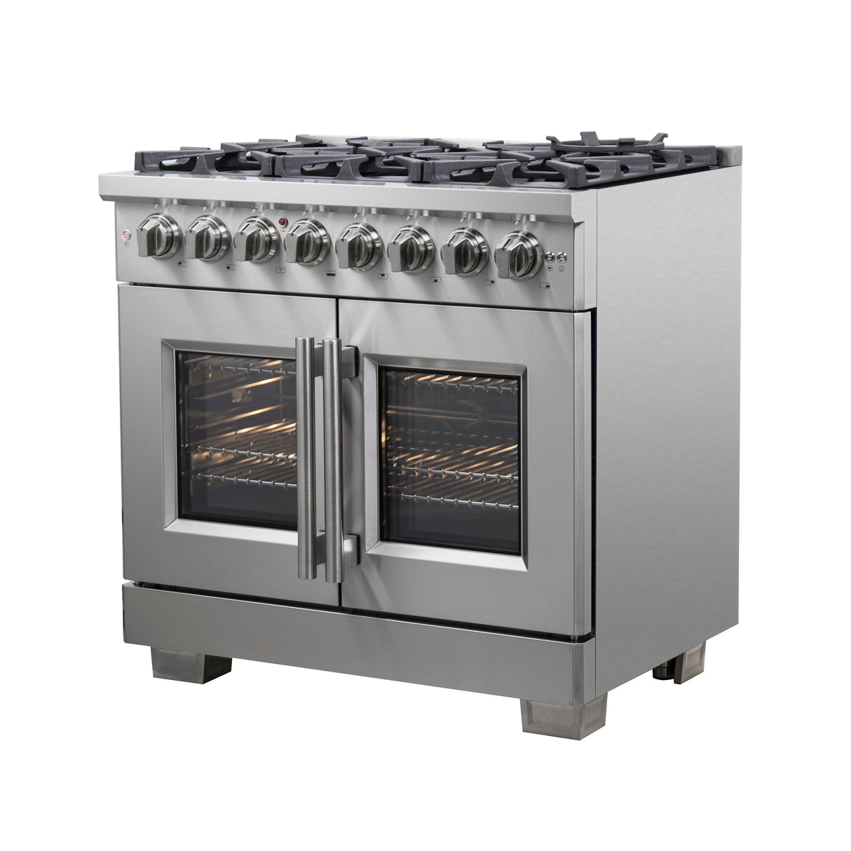 FORNO Capriasca 36" 5.36 cu. ft. Dual Fuel Range with French Door and 6 Sealed Burners, FFSGS6387-36