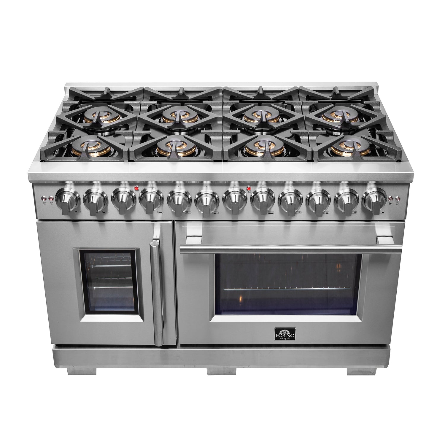 FORNO Capriasca 48" 6.58 cu. ft. Dual Fuel Range with French Door and 8 Sealed Burners, FFSGS6387-48
