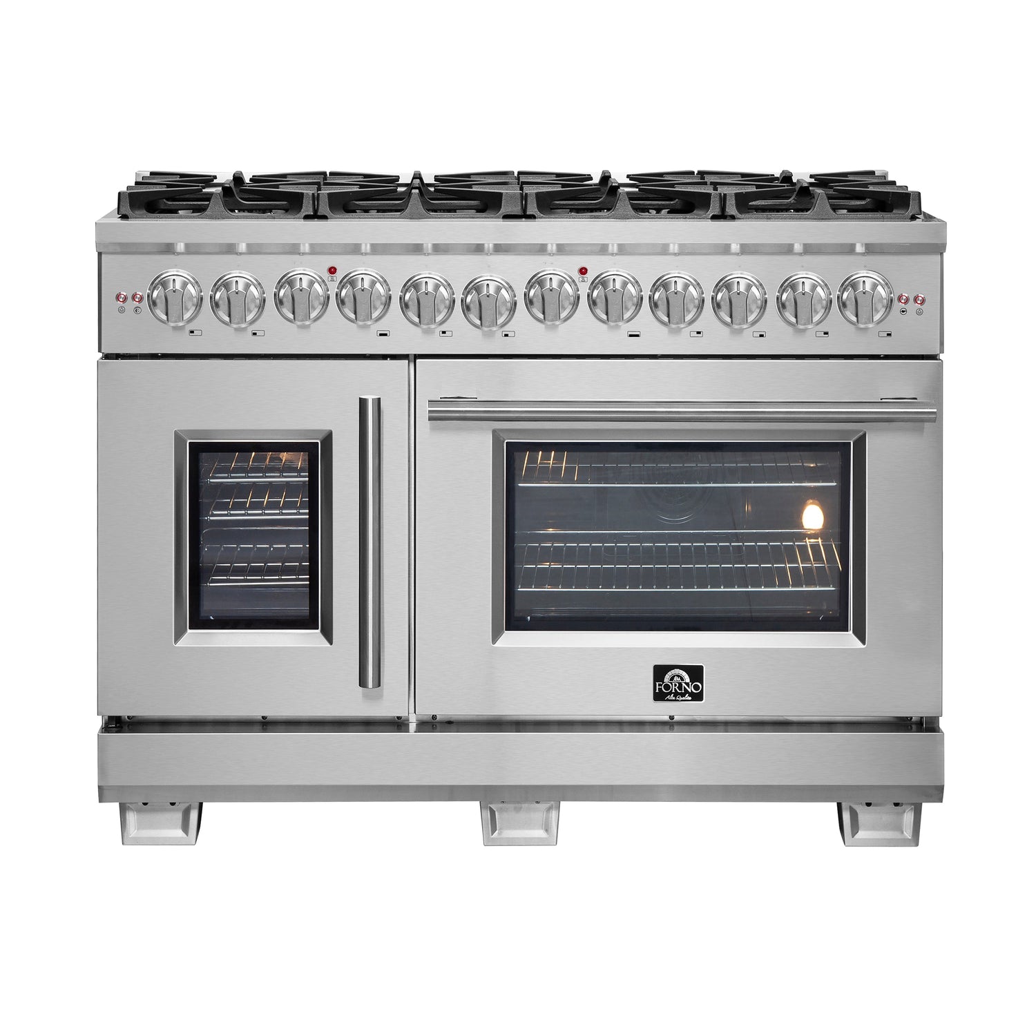 FORNO Capriasca 48" 6.58 cu. ft. Dual Fuel Range with French Door and 8 Sealed Burners, FFSGS6387-48