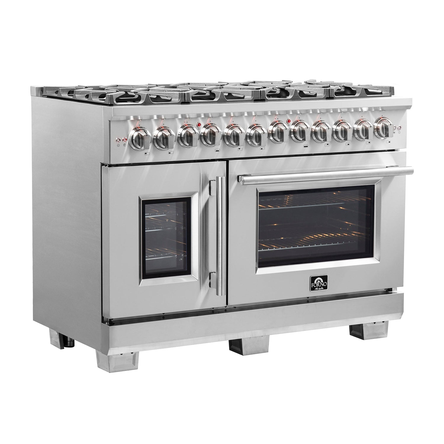 FORNO Capriasca 48" 6.58 cu. ft. Dual Fuel Range with French Door and 8 Sealed Burners, FFSGS6387-48