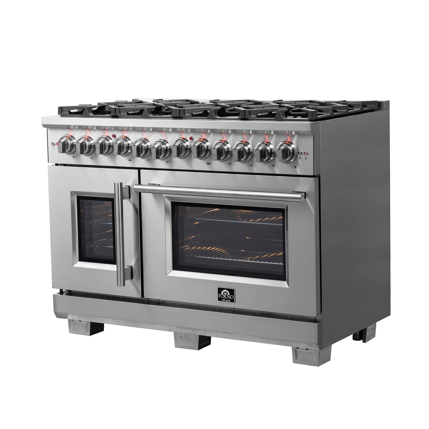 FORNO Capriasca 48" 6.58 cu. ft. Dual Fuel Range with French Door and 8 Sealed Burners, FFSGS6387-48