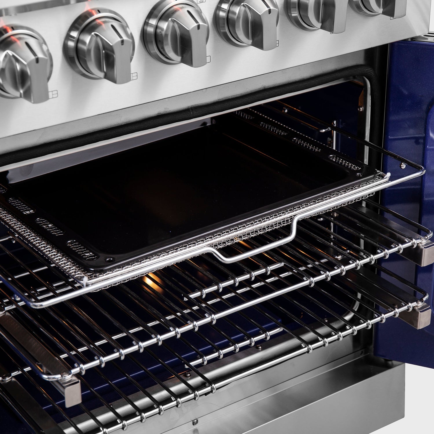 FORNO Massimo 30″ 4.32 cu. ft. Freestanding French Door Gas Range with 5 Burners, FFSGS6439-30