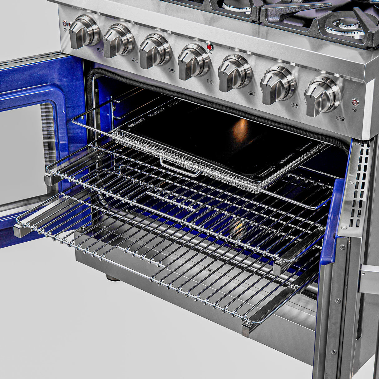 FORNO Massimo 36" 5.36 cu. ft. Freestanding French Door Gas Range with 6 Burners, FFSGS6439-36