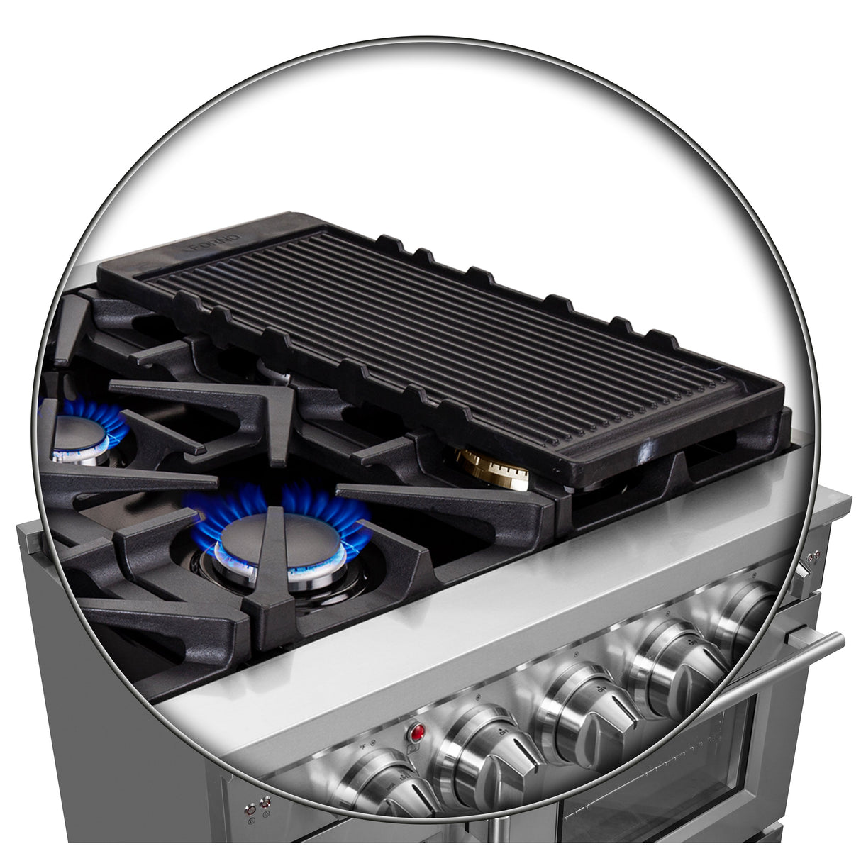 FORNO Massimo 48″ 6.58 cu. ft. Freestanding French Door Gas Range with 8 Burners, FFSGS6439-48