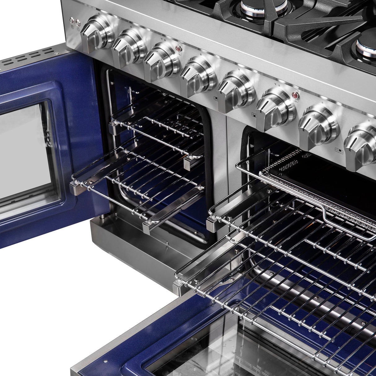 FORNO Massimo 48″ 6.58 cu. ft. Freestanding French Door Gas Range with 8 Burners, FFSGS6439-48