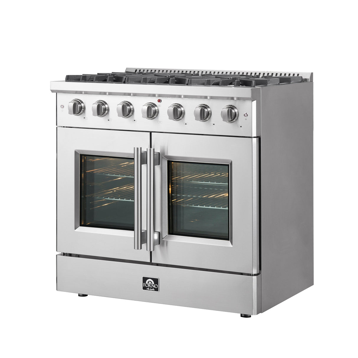 FORNO Galiano 36" 5.36 cu. ft. Freestanding Gas Range with French Door and 6 Burners, FFSGS6444-36