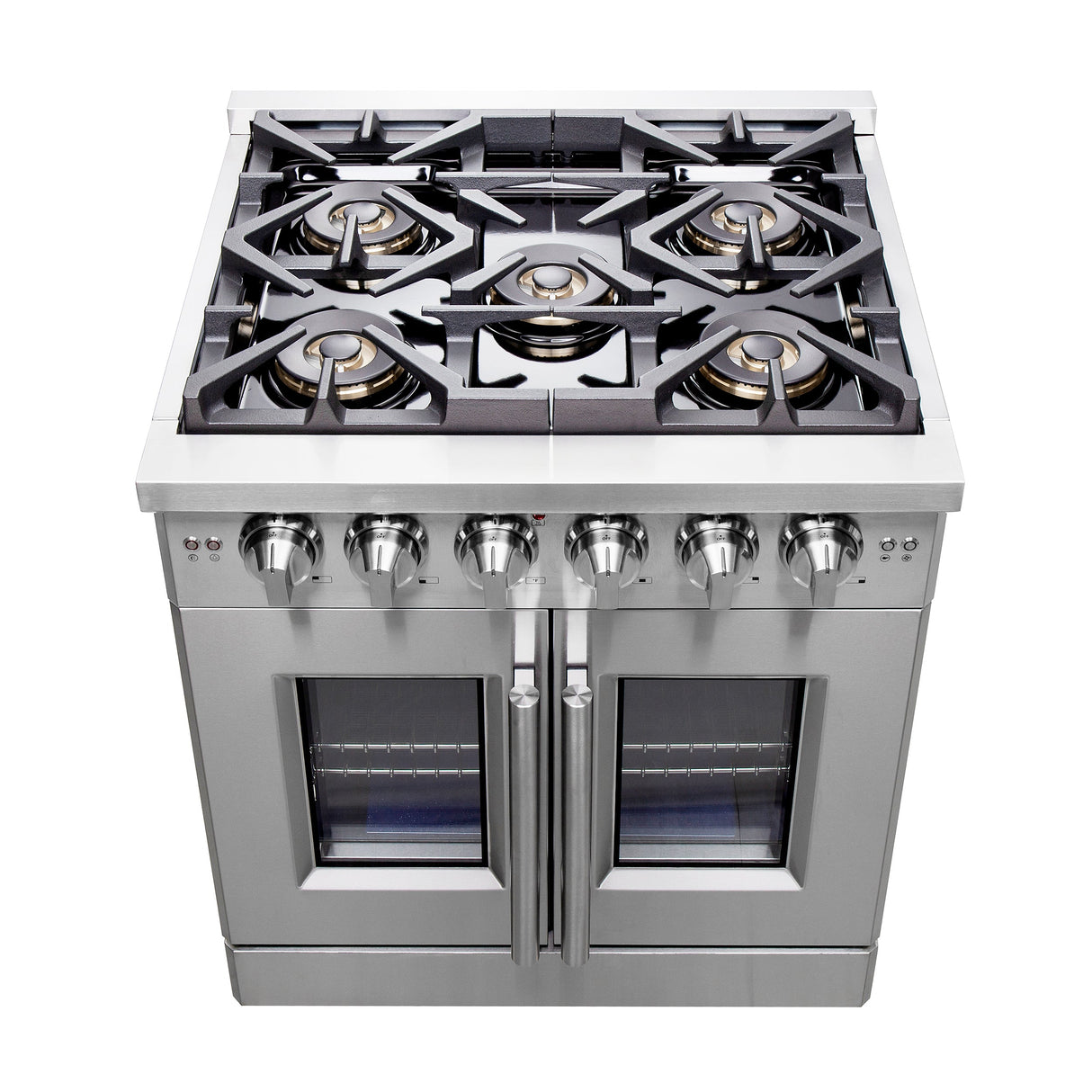 FORNO Capriasca 30" 4.32 cu. ft. Professional Gas Range with French Door and 5 Sealed Burners, FFSGS6460-30