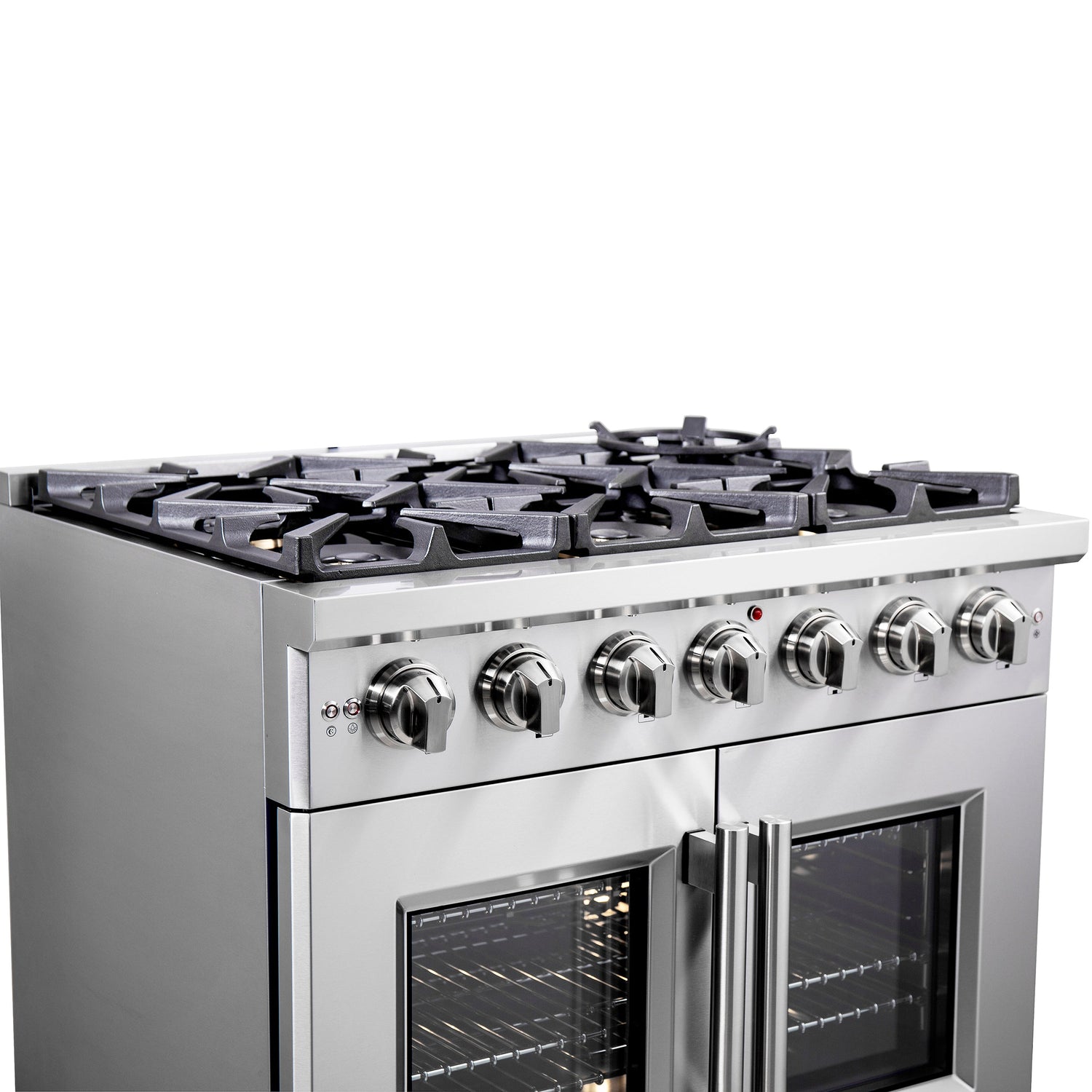 FORNO Capriasca 36" 5.36 cu. ft. Professional Gas Range with French Door and 6 Sealed Burners, FFSGS6460-36