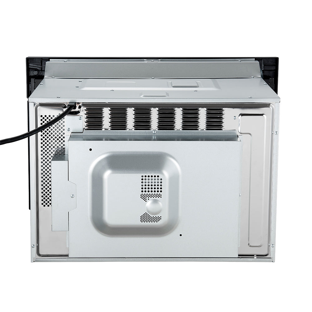 FORNO Espresso Oliena 30" 1.6 cu. ft. Built-In Microwave Oven in Black with Antique Brass Handles, FMWDR3093-30BLK