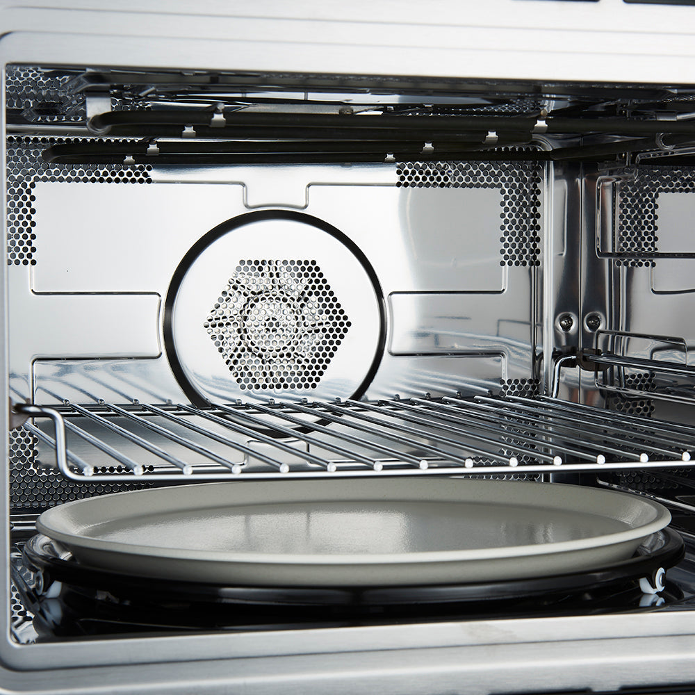 FORNO Espresso Oliena 30" 1.6 cu. ft. Built-In Microwave Oven in Black with Silver Handles, FMWDR3093-30BLK