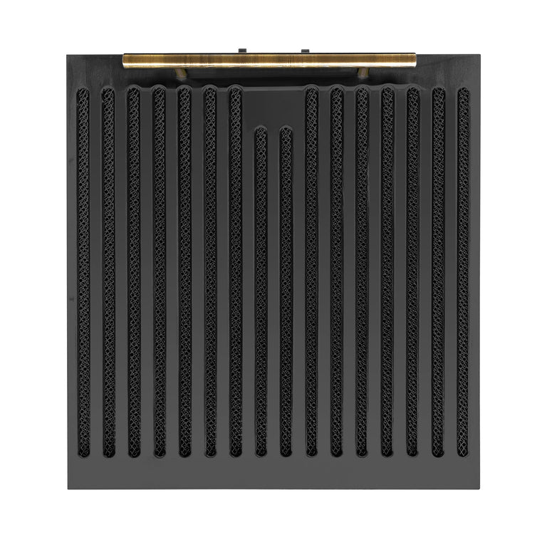 FORNO Espresso Package - 30" Electric Range, Range Hood and Refrigerator in Black with Antique Brass Handles, FBDL-001-02US