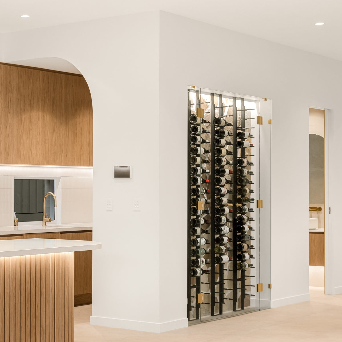 Floor-To-Ceiling Mounted Wine Rack
