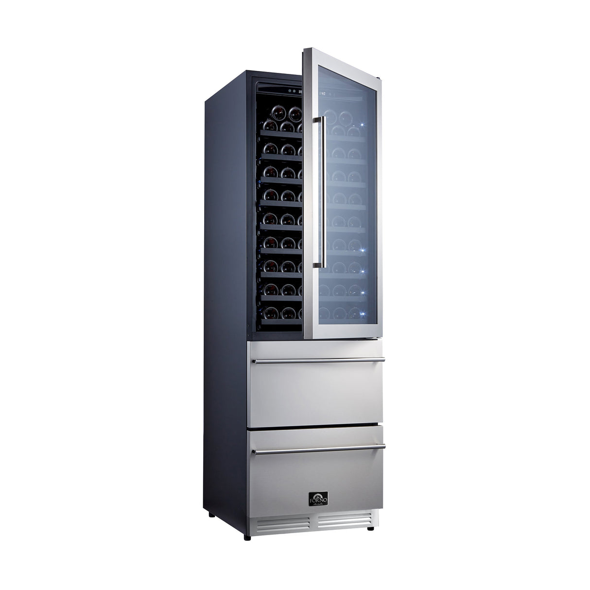 FORNO Azienda 24" 108 Bottle Triple Zone Wine Cooler, FWCDR6628-24S