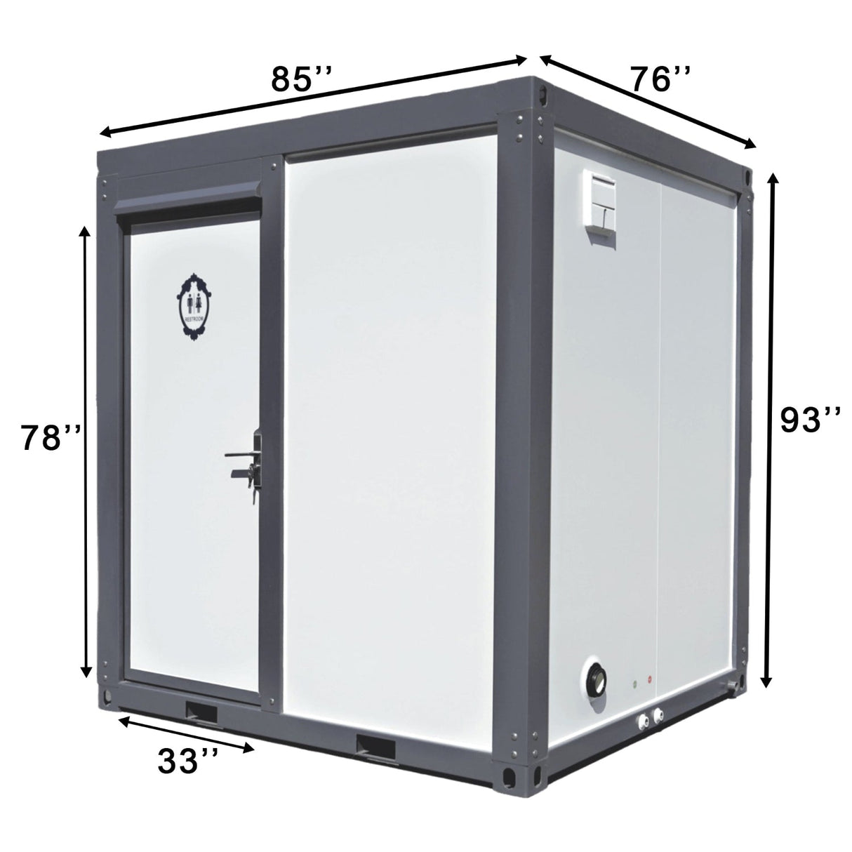 Portable Toilet with Fan-shaped Door Shower