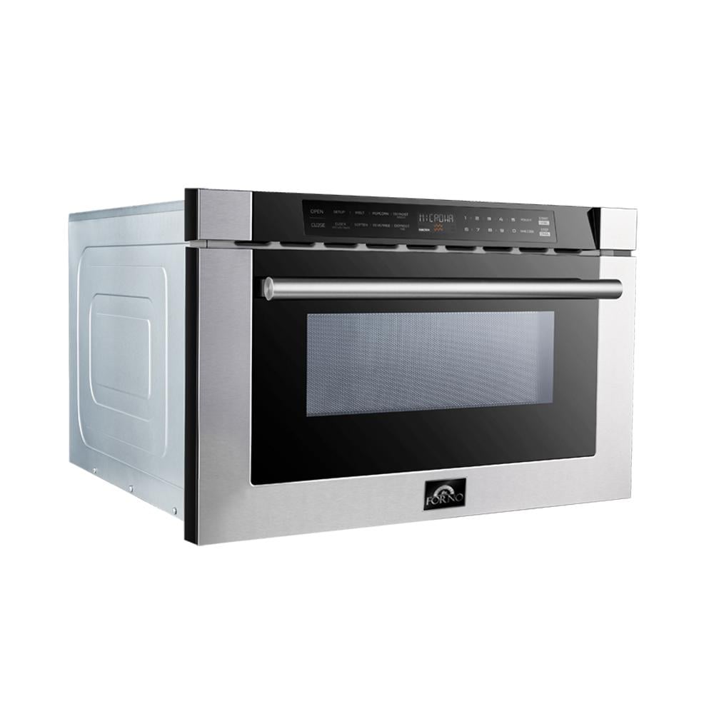 FORNO Appliance Package - 48" Dual Fuel Range, Range Hood, 60" Refrigerator, Dishwasher, Microwave, Wine Cooler