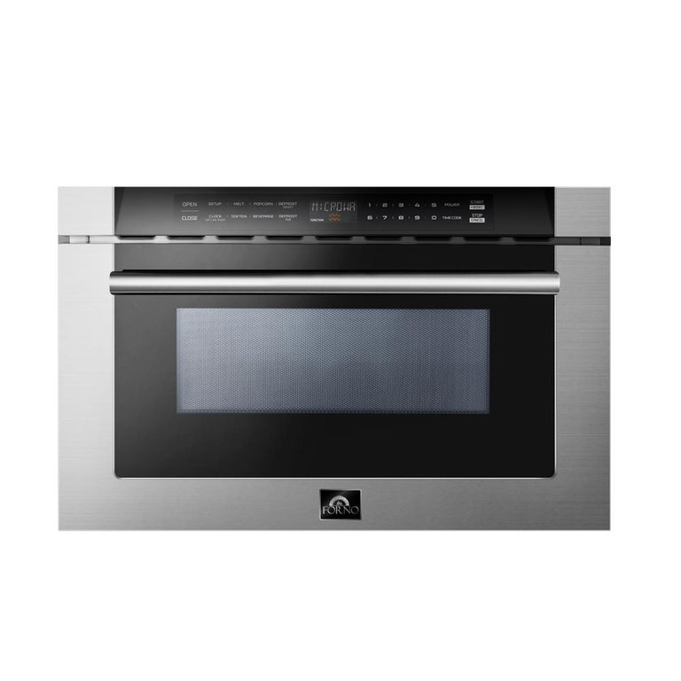 FORNO Appliance Package - 30" Gas Range, 30" Range Hood, 60" Refrigerator, Dishwasher, Microwave Drawer, Wine Cooler, AP-FFSGS6276-30-W-9