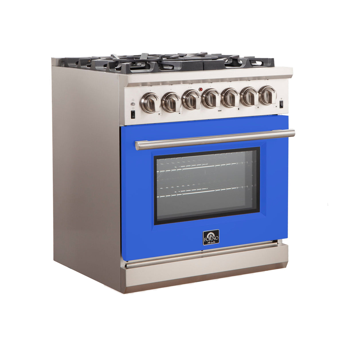 FORNO Capriasca 30″ 4.32 cu. ft. Gas Range with 5 Italian Burnerse in Blue, FFSGS6260-30BLU