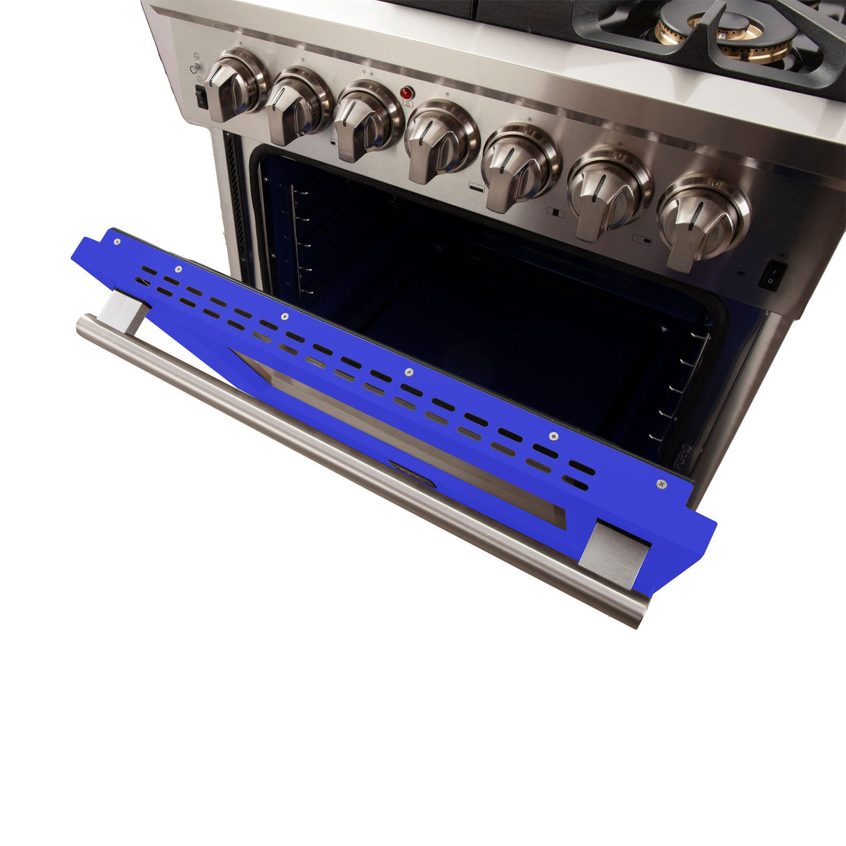 FORNO Capriasca 30″ 4.32 cu. ft. Gas Range with 5 Italian Burnerse in Blue, FFSGS6260-30BLU
