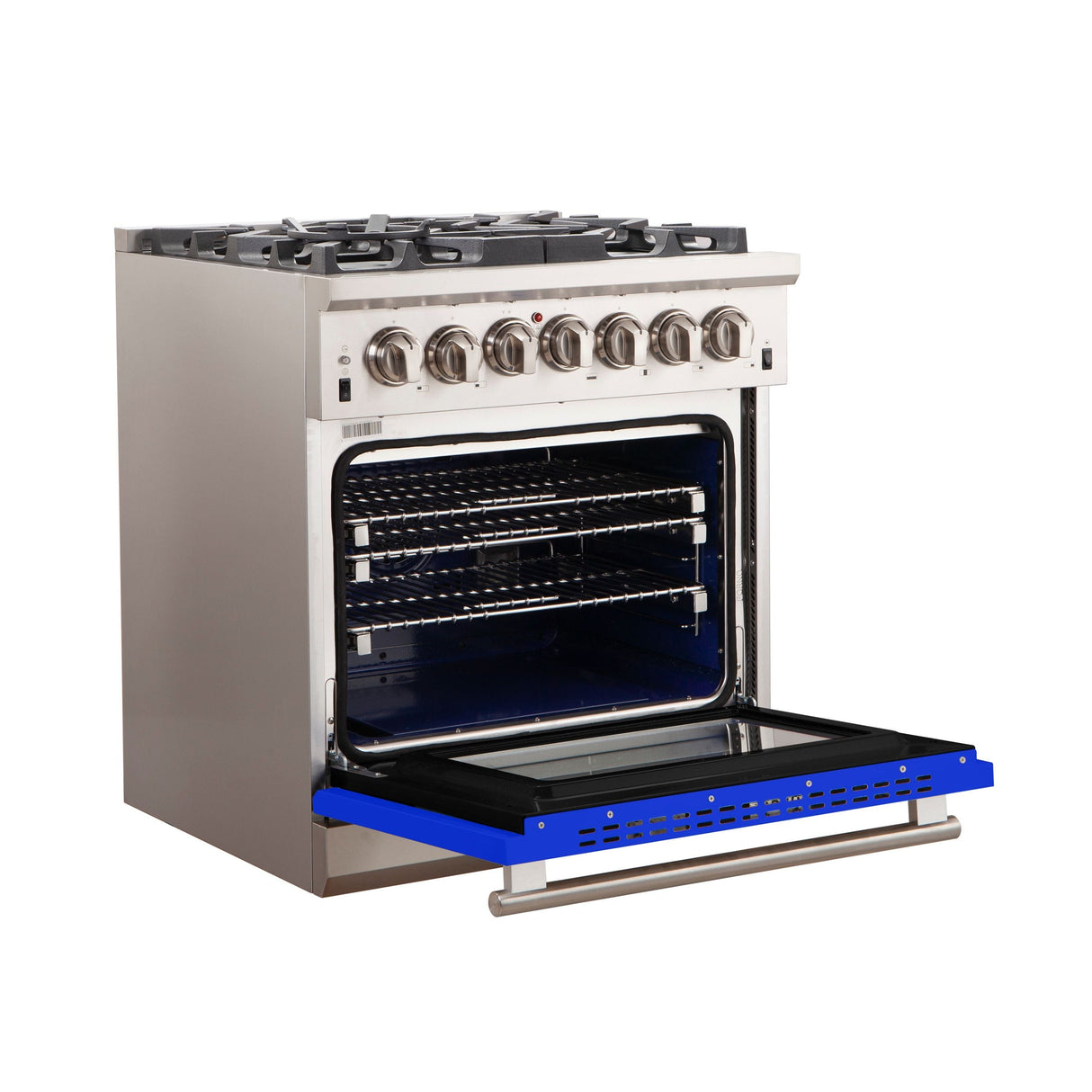 FORNO Capriasca 30″ 4.32 cu. ft. Gas Range with 5 Italian Burnerse in Blue, FFSGS6260-30BLU