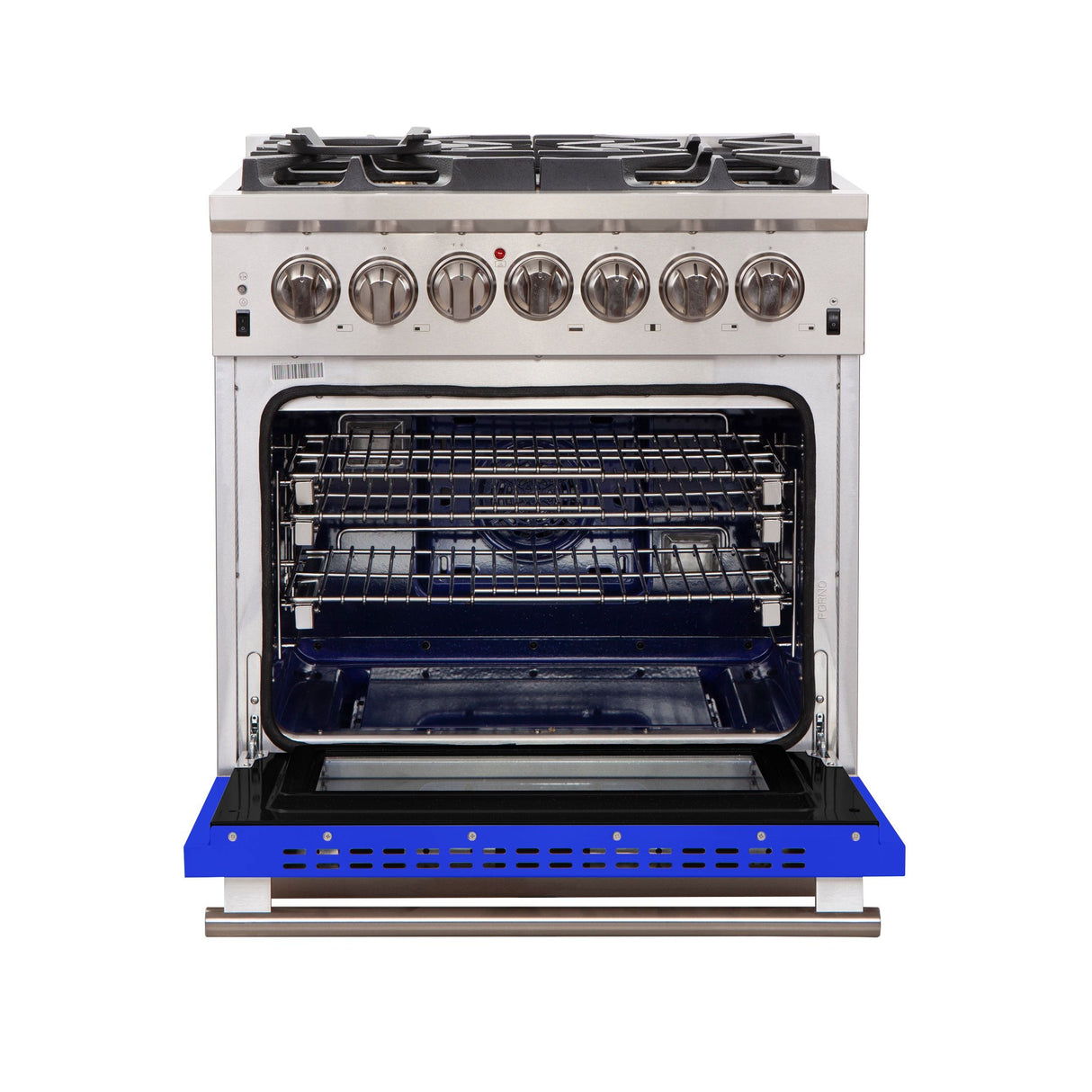 FORNO Capriasca 30″ 4.32 cu. ft. Gas Range with 5 Italian Burnerse in Blue, FFSGS6260-30BLU