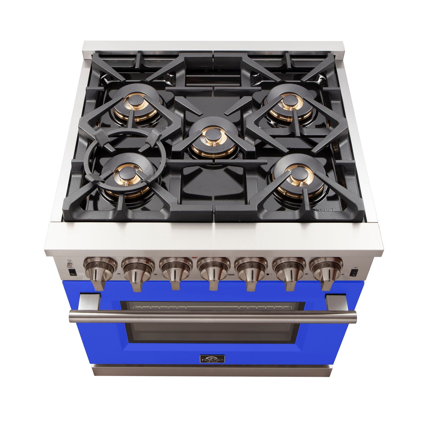 FORNO Capriasca 30″ 4.32 cu. ft. Gas Range with 5 Italian Burnerse in Blue, FFSGS6260-30BLU
