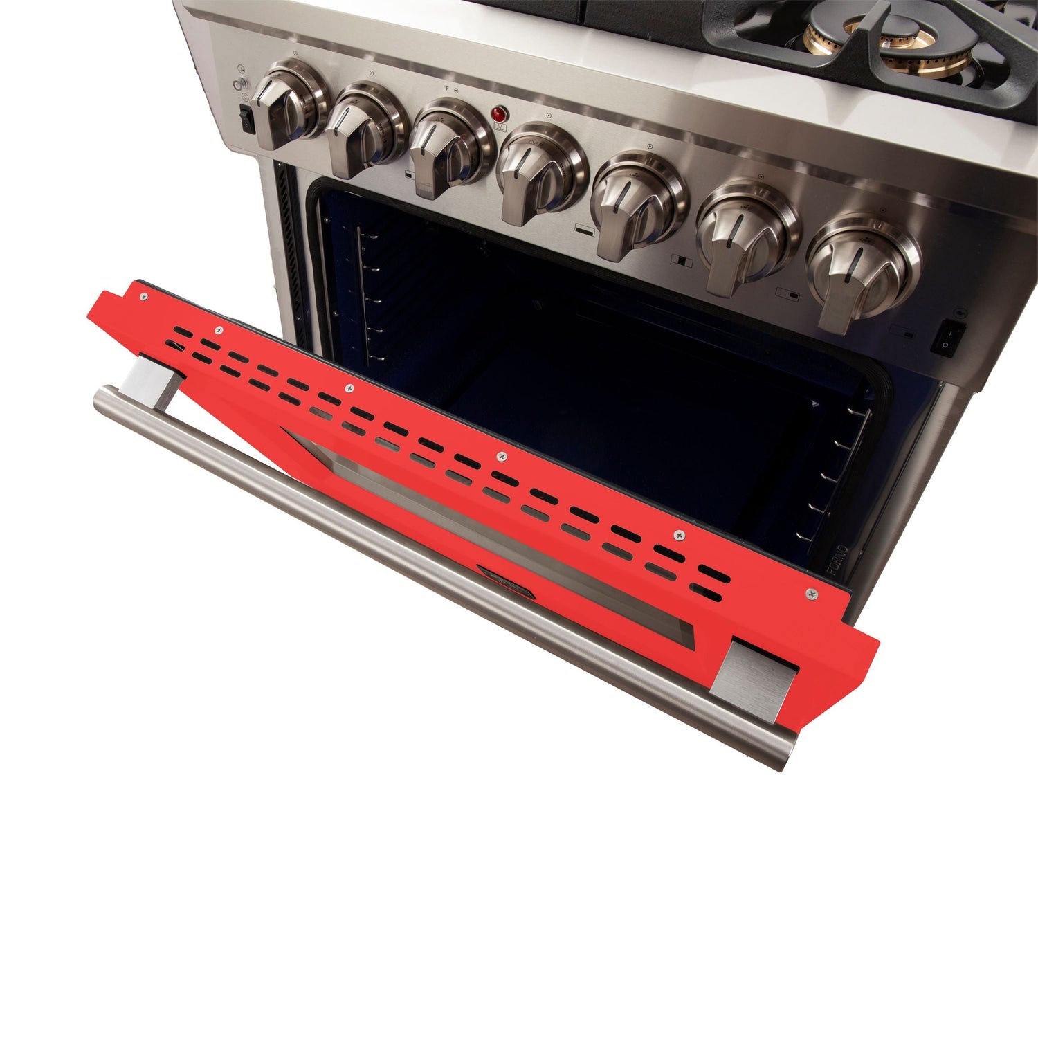 FORNO Capriasca 30″ 4.32 cu. ft. Gas Range with 5 Italian Burners in Red, FFSGS6260-30RED
