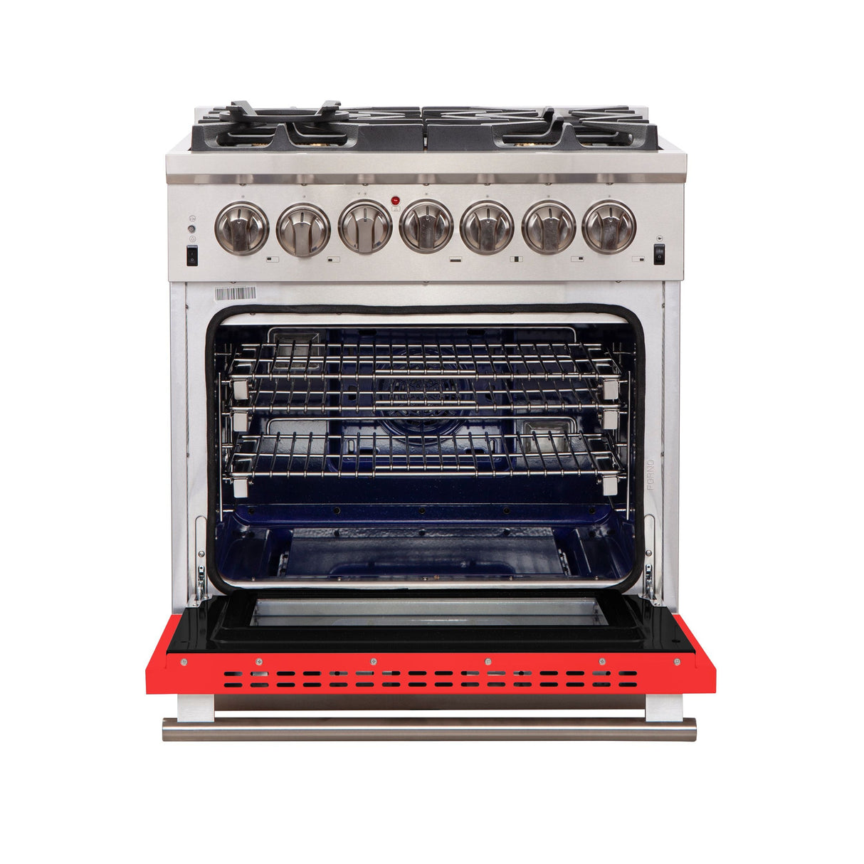 FORNO Capriasca 30″ 4.32 cu. ft. Gas Range with 5 Italian Burners in Red, FFSGS6260-30RED