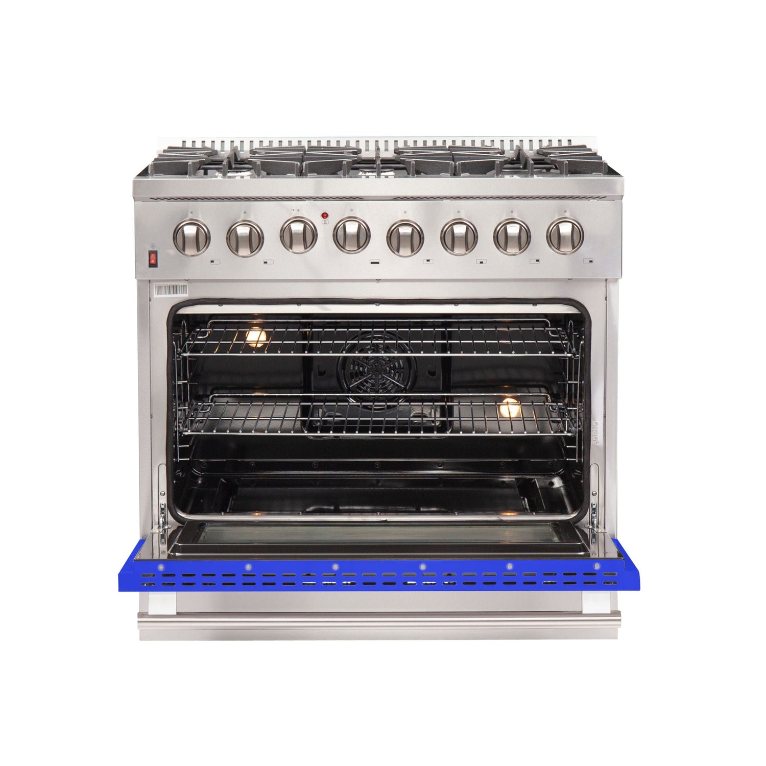 FORNO Galiano 36" 5.36 cu. ft. Dual Fuel Range with 6 Italian Burners in Blue, FFSGS6156-36BLU