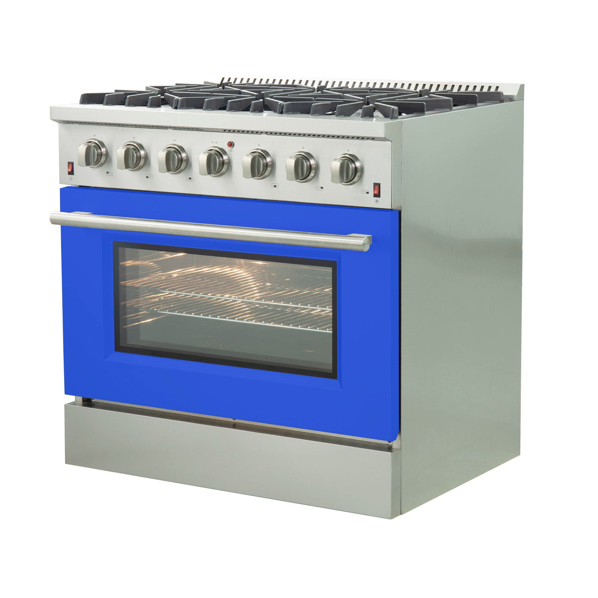 FORNO Galiano 36" 5.36 cu. ft. Gas Range with 6 Italian Burners in Blue, FFSGS6244-36BLU