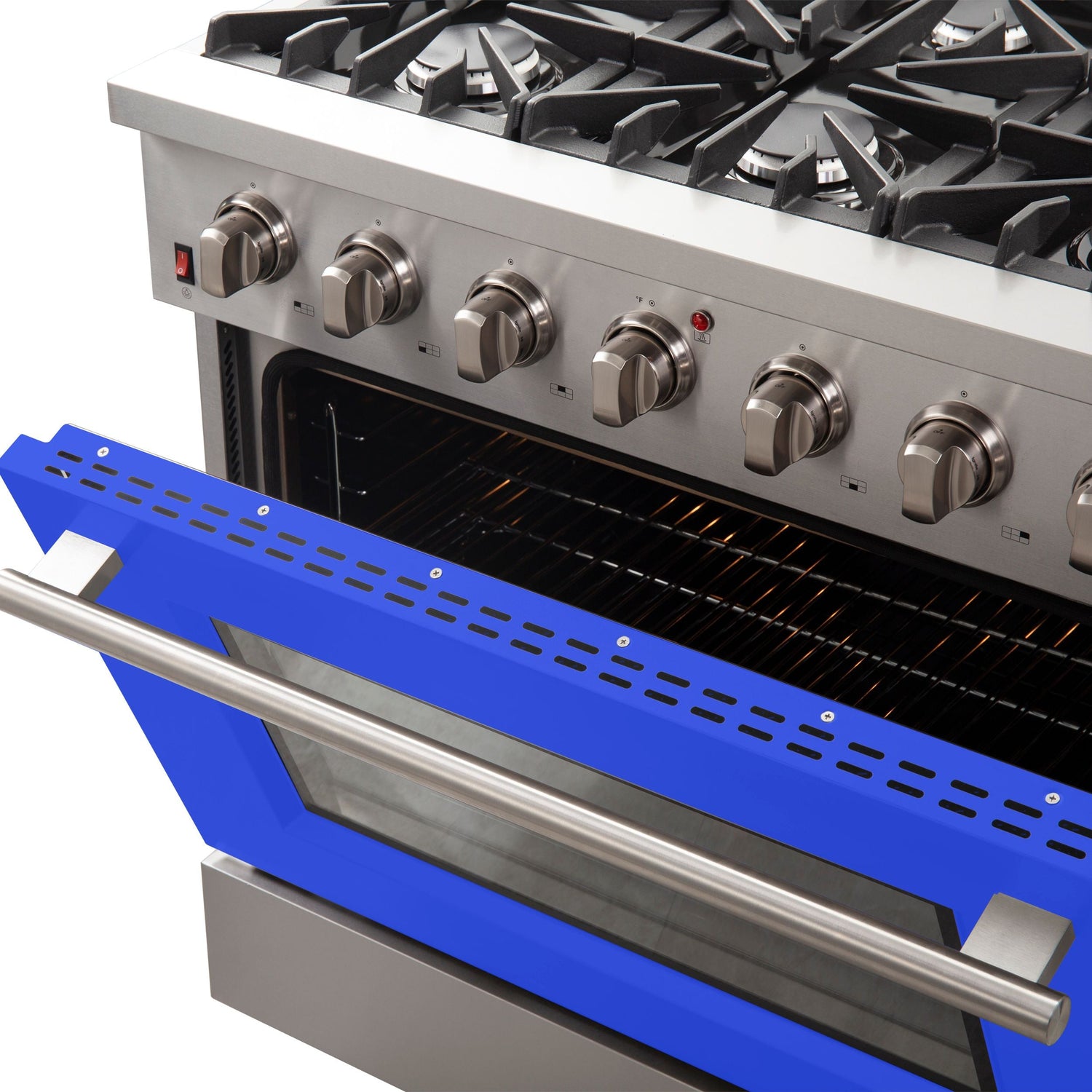 FORNO Galiano 36" 5.36 cu. ft. Gas Range with 6 Italian Burners in Blue, FFSGS6244-36BLU