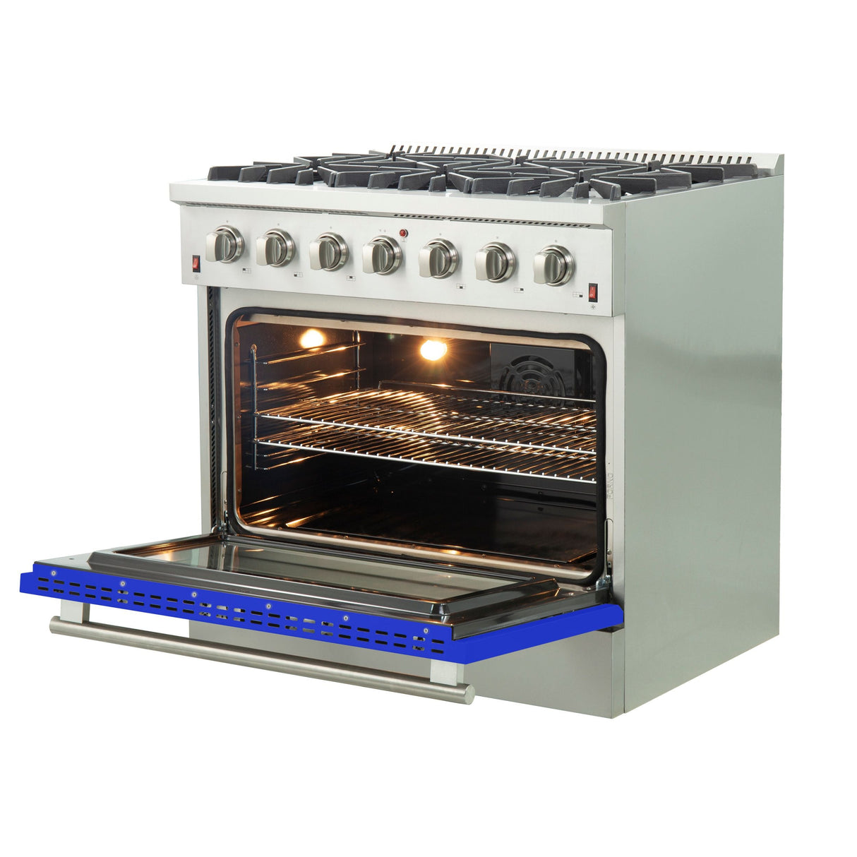 FORNO Galiano 36" 5.36 cu. ft. Gas Range with 6 Italian Burners in Blue, FFSGS6244-36BLU