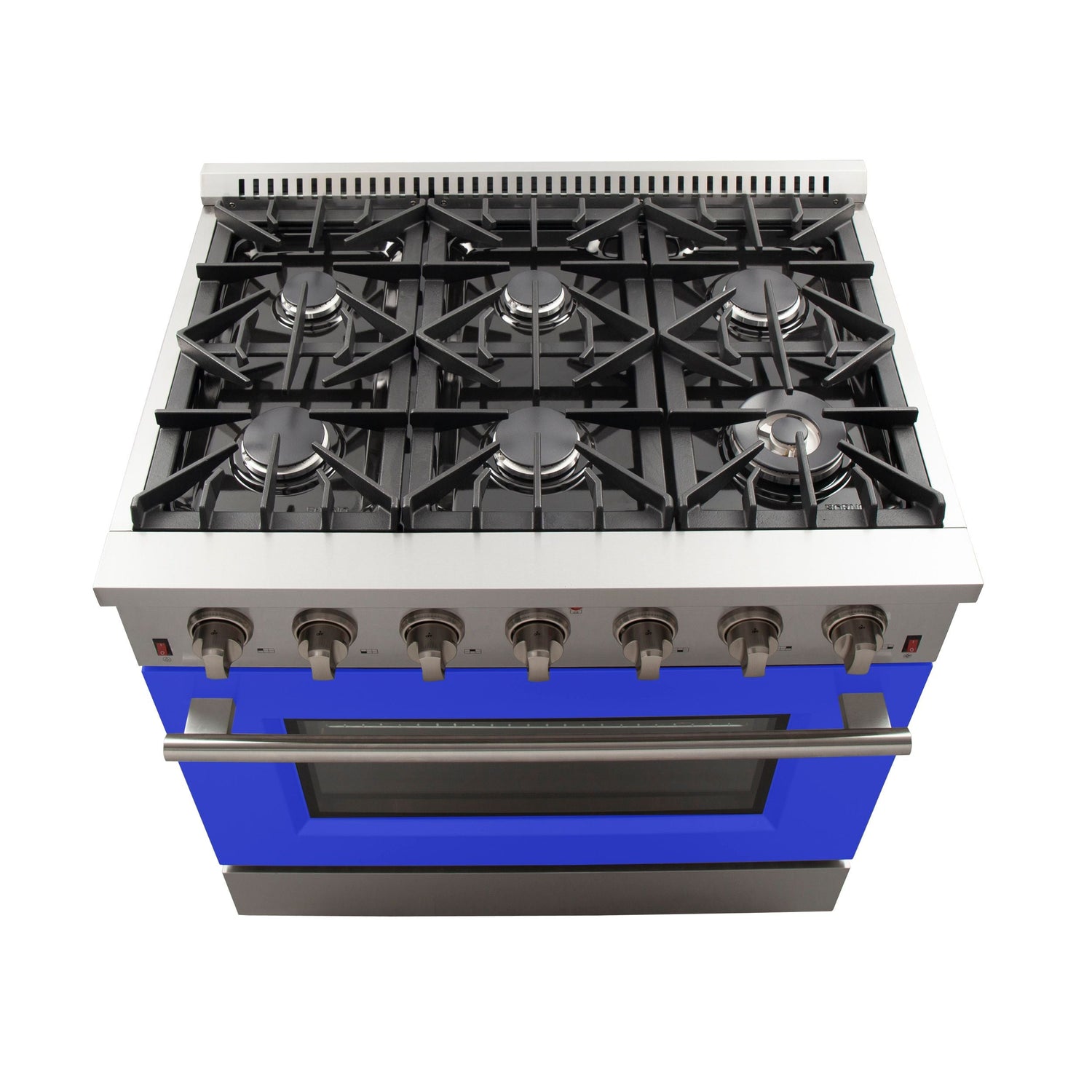 FORNO Galiano 36" 5.36 cu. ft. Gas Range with 6 Italian Burners in Blue, FFSGS6244-36BLU