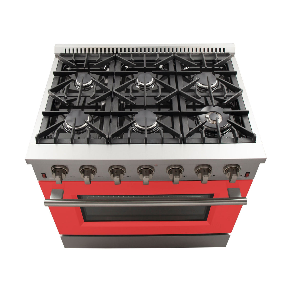 FORNO Galiano 36" 5.36 cu. ft. Gas Range with 6 Italian Burners in Red, FFSGS6244-36RED