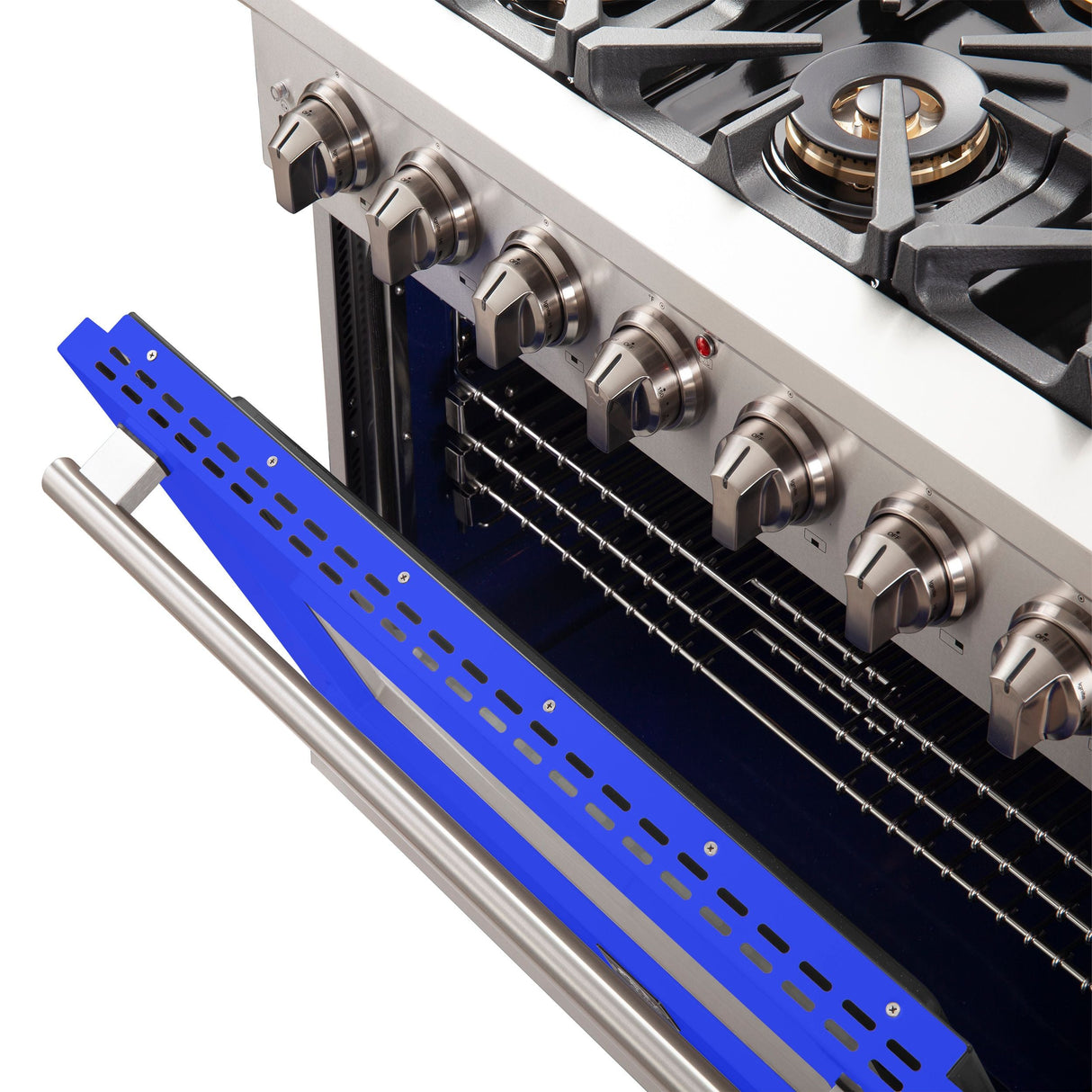 FORNO Capriasca 36" 5.36 cu. ft. Gas Range with 6 Italian Burners in Blue, FFSGS6260-36BLU