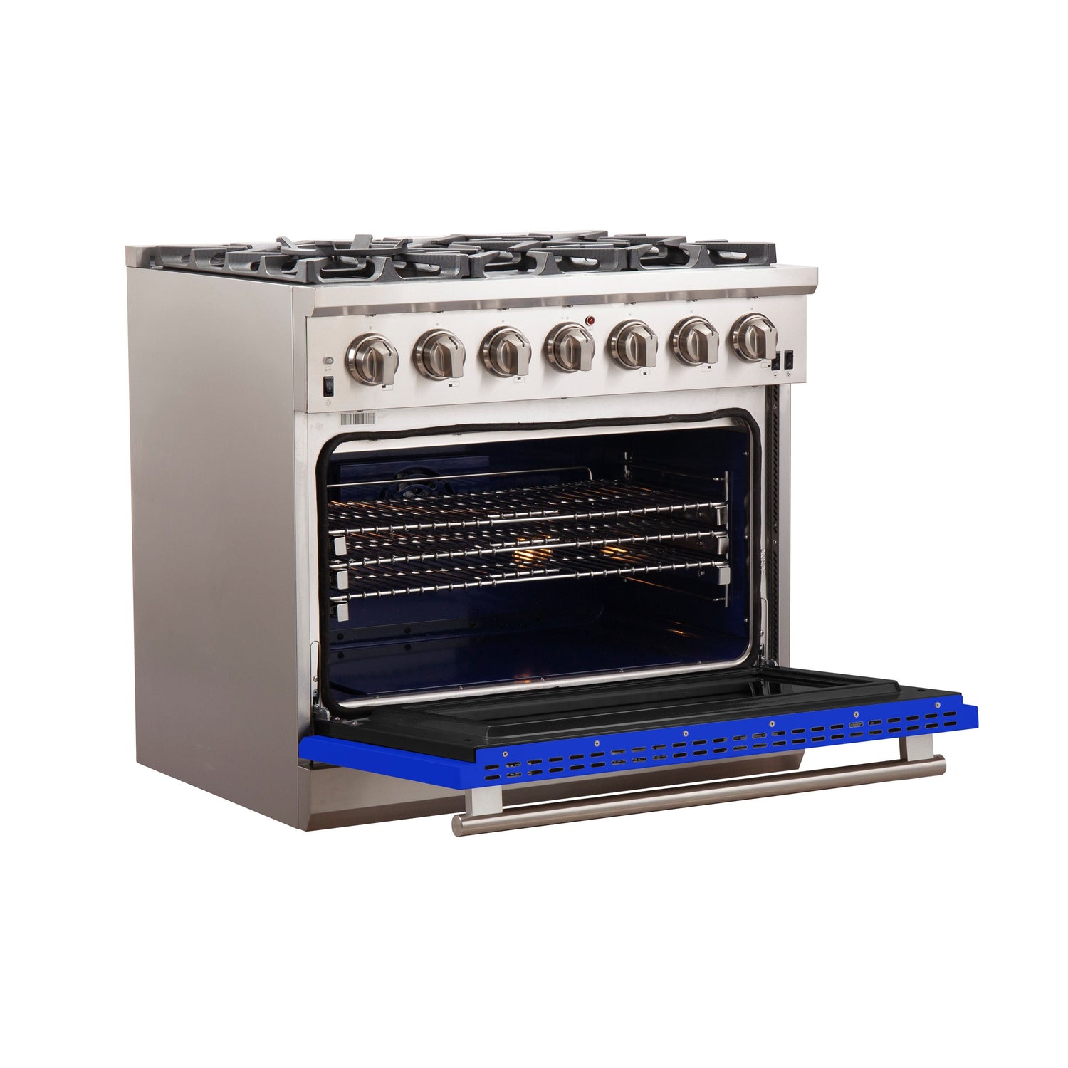 FORNO Capriasca 36" 5.36 cu. ft. Gas Range with 6 Italian Burners in Blue, FFSGS6260-36BLU