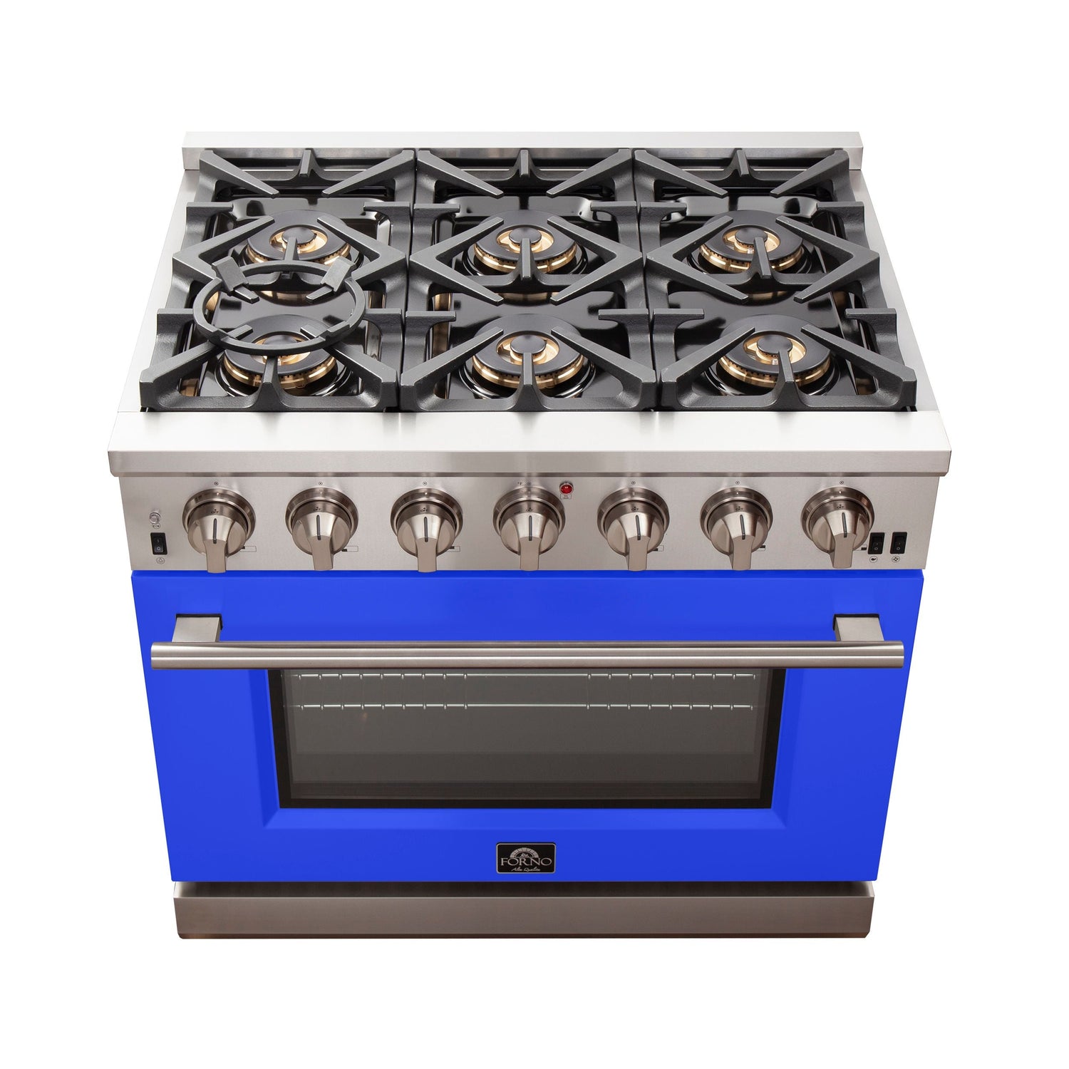 FORNO Capriasca 36" 5.36 cu. ft. Gas Range with 6 Italian Burners in Blue, FFSGS6260-36BLU